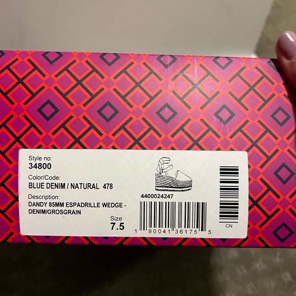 Tory Burch Blue Wedges in BRAND NEW condition!!! - Picture 5 of 5
